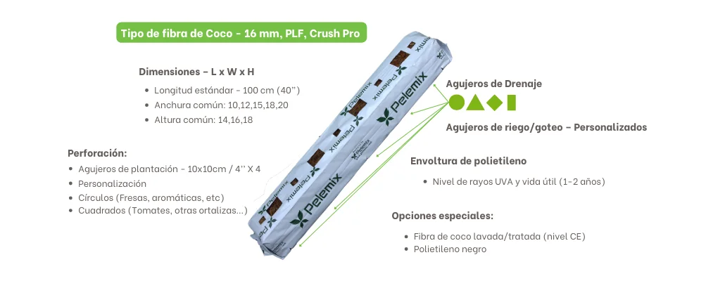 Figura: Especificaciones de Bolsas de Cultivo para Tomates